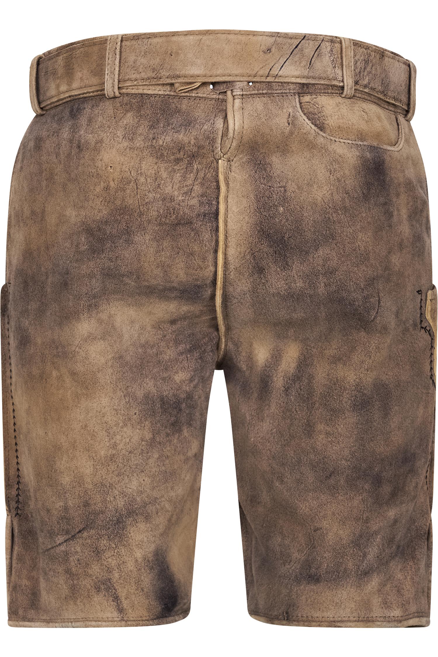 Hellbraune Gweih & Silk Lederhose Emilio